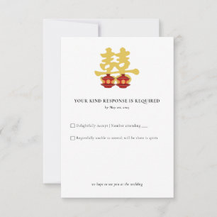 Cartão RSVP Cerimônia do Chá Casamento Chinês