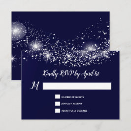 Cartão RSVP Céu Noturno Estrelado Azul Profundo