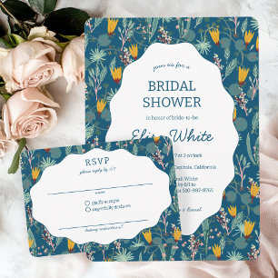 Cartão RSVP Chá de Bebê Floral Jardim de Água Fofo PERSONALIZA