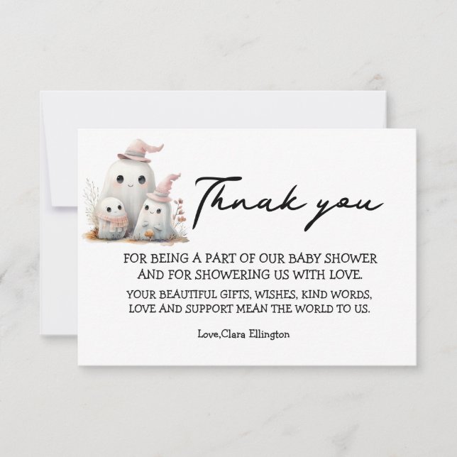 Cartão RSVP chá de fraldas de 1º Halloween (Frente)