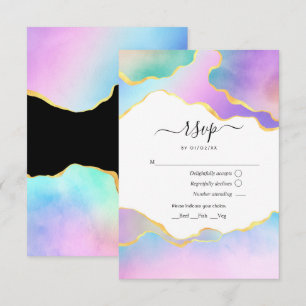 Cartão RSVP Chá de fraldas de Pedra do Agato Arco-Íris