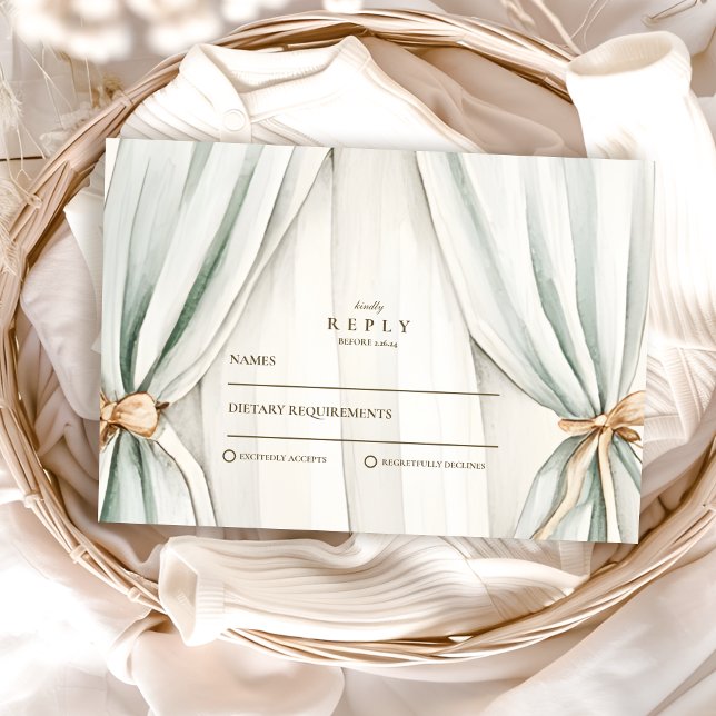 Cartão RSVP Chá de fraldas do Partido Nidificação Neutro de Gê (Criador carregado)