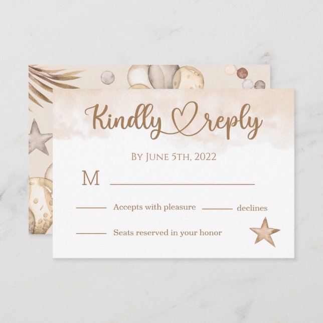 Cartão RSVP Chá de fraldas do Urso Bebê (Frente/Verso)