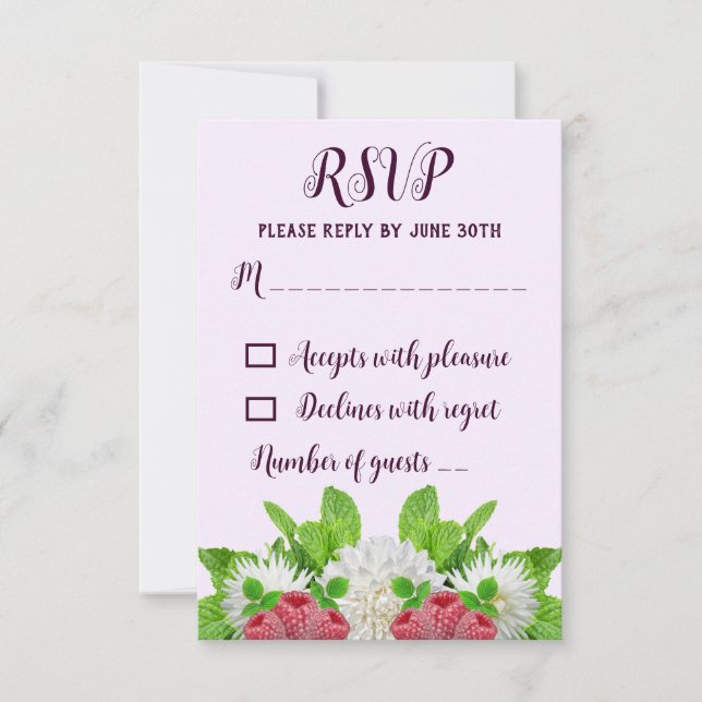 Cartão RSVP Chá de Noiva Garden Dahlia (Frente)