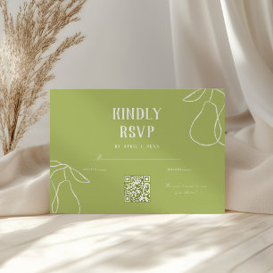 Cartão RSVP Chá de panela de Ilustração de Pear Perfeita do Có