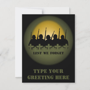 Cartão RSVP Chamadas para Memorial de Guerra, para que não esq