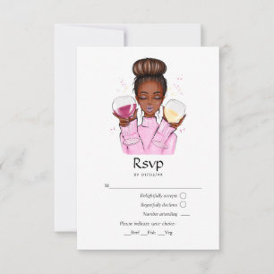 Cartão RSVP Champagne Rosa