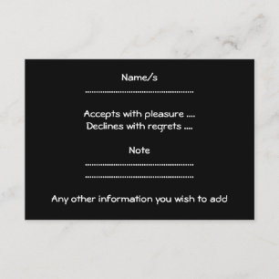 Cartão RSVP Chave Dourado no preto