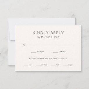 Cartão RSVP Chelsea Ivory Modern Wedding