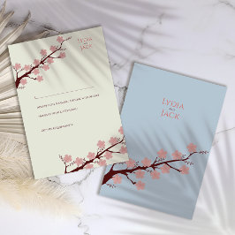 Cartão RSVP Cherry Blossom Themed Wedding