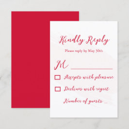 Cartão RSVP Cherry Red Wedding