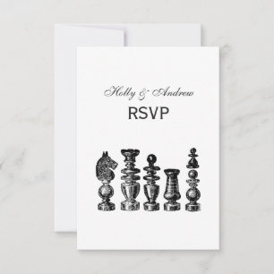 Cartão RSVP Chess Pieds Vintage Art