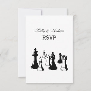 Cartão RSVP Chess Pieds Vintage Art nº 2