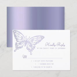 Cartão RSVP Chic Butterfly | Lavanda Dusty Violeta Roxa