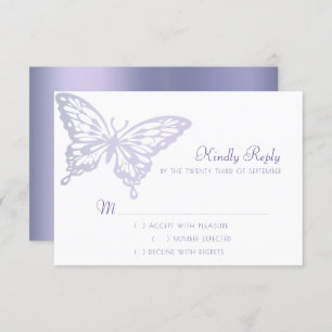 Cartão RSVP Chic Butterfly Lavanda Dusty Violeta Roxa