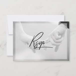 Cartão RSVP Chic Hand - Letra Photo Casamento