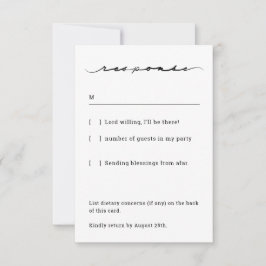 Cartão RSVP Chic Hand Lettered Response Card