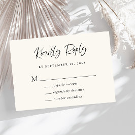 Cartão RSVP Chic Kindly Reply Cream Weding