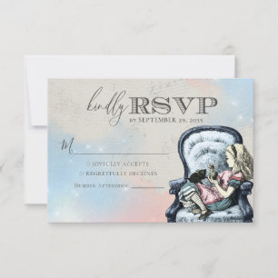 Cartão RSVP Chique Vintage Alice no País das Maravilhas