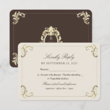 Chocolate Brown Gold Baroque Wedding
