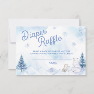 Cartão RSVP Chuva de Fraldas para Chá de Bebê Winter Wonderlan