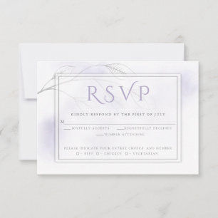 Cartão RSVP Cinza de Lavagem de Lilac Lilac Clara