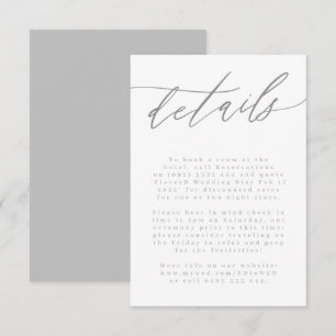 Cartão RSVP Cinza Simples e Máxima do Tipo de Mão Branca Mod