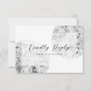 Cartão RSVP Cinzas minimalistas Casamento