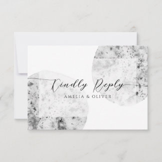Cartão RSVP Cinzas minimalistas | Casamento