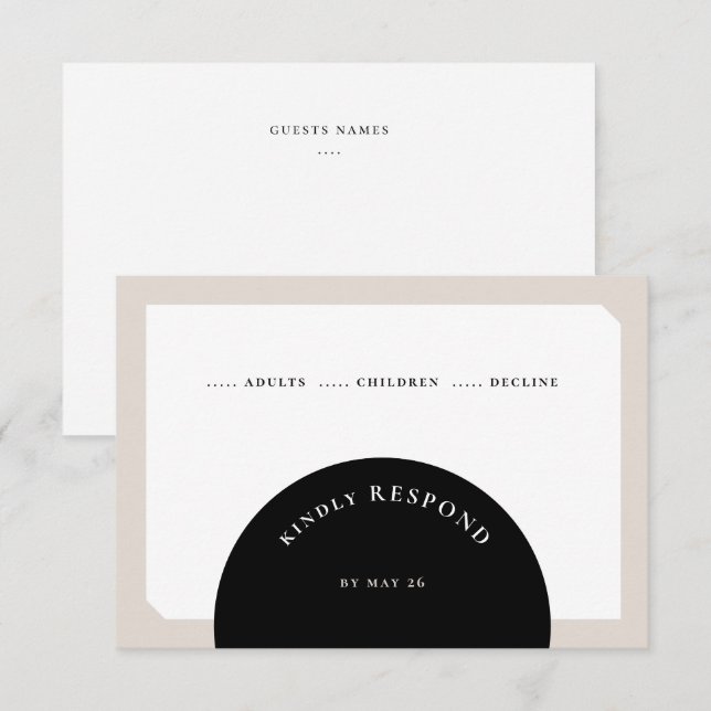 CARTÃO RSVP CÍRCULO CHIC CASAMENTO (Frente/Verso)