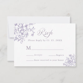 Cartão RSVP Classic Bloom Garden Lavender Wedding