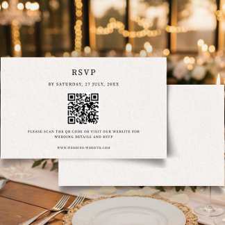 Cartão RSVP Classic Elegant Minimalist Simple Card