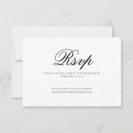 Cartão RSVP Classic Elegant Script Wedding
