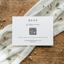 Cartão RSVP Classic Simple Modern Elegant Wedding QR Code