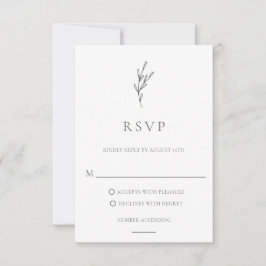 Cartão RSVP Clássica Monocromática Monocromática Elegante