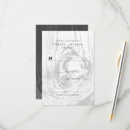Cartão RSVP Clássico Casamento de Inverno Rústico Moderno com