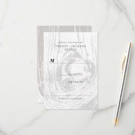 Cartão RSVP Clássico Casamento de Inverno Rústico Moderno com