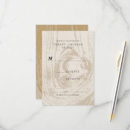 Cartão RSVP Clássico Casamento de Outono Rústico Moderno com T
