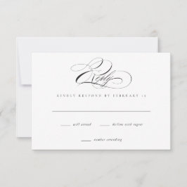 Cartão RSVP Clássico de Casamento Clássico de Scri