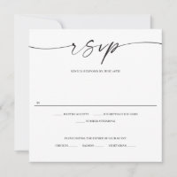 Cartão RSVP Clássico Elegance Wedding