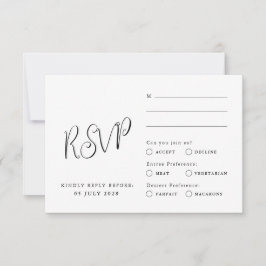 Cartão Rsvp Clássico, estilo elegante, minimalista