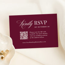 Clássico Luxo | Casamento Código QR Burgundy Escan