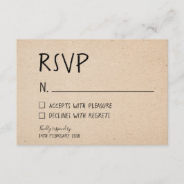 CARTÃO RSVP CLÁSSICO MANUAL - PAPEL KRAFT