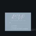 Cartão RSVP Clássico Mínimo Dusty Blue Modern Bat Mitzvah<br><div class="desc">Cartão RSVP de Convite à Apresentação de Bat Mitzvah Clássico com Dusty Azul Minúscula Personalizada</div>