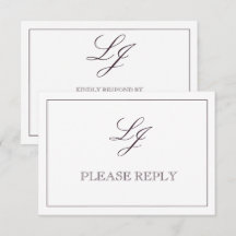 Clássico Plum Purple Calliografia Monograma sem Re