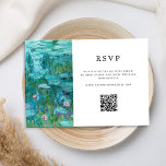 Cartão RSVP Claude Monet Water Lily Wedding<br><div class="desc">Crie seus próprios cartões de RSVP de casamento personalizados com a pintura Claude Monet Water Lily</div>