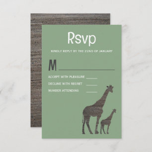 Cartão RSVP Clay Safari Giraffe, Casamento Russo