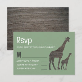Cartão RSVP Clay Safari Giraffe, Casamento Russo