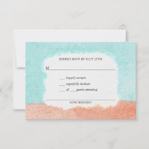 Cartão RSVP Coastal Charm Watercolor