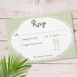 Cartão RSVP Coastal Chic Sun Palm Tree Wedding